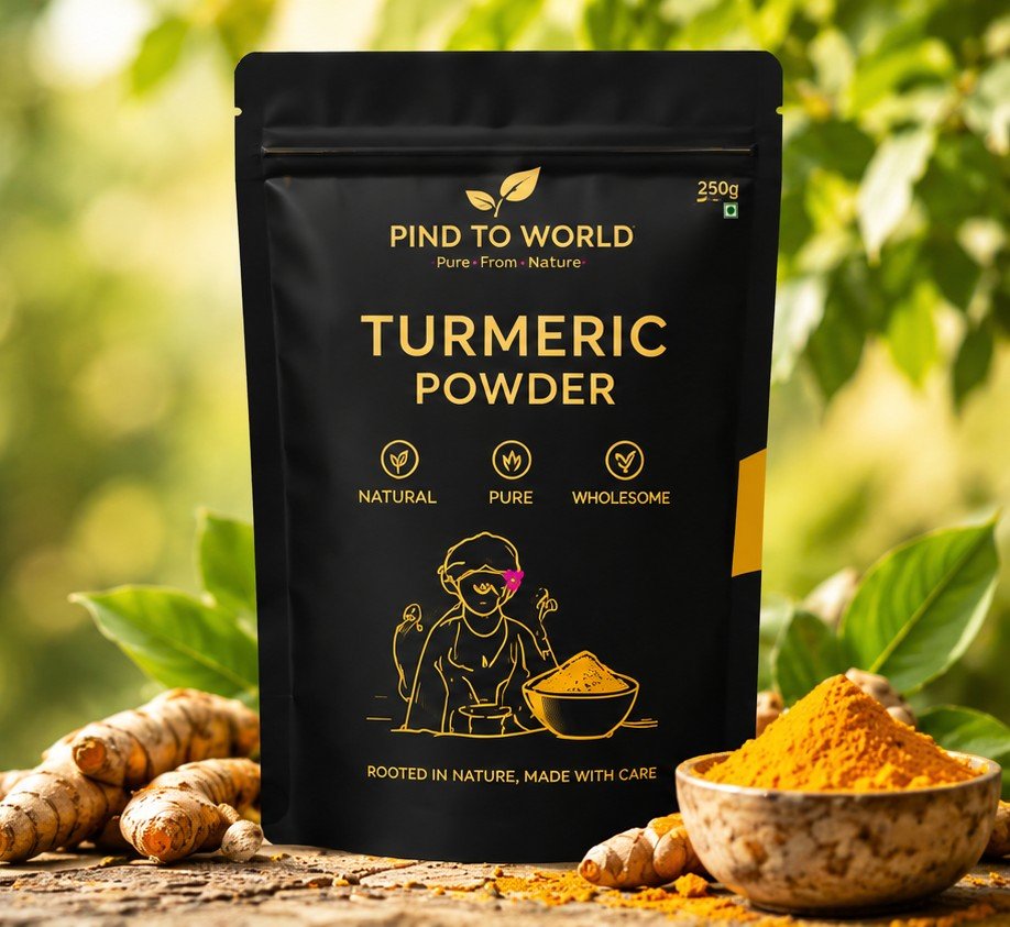 PindtoWorld turmeric powder with natural turmeric roots